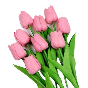 Mini Tulipanes Artificiales de Color Rosa Medio, Decoraciones para Bodas, Adornos para el Hogar, Flores de Seda, Decoración de Plantas - Product Image 5
