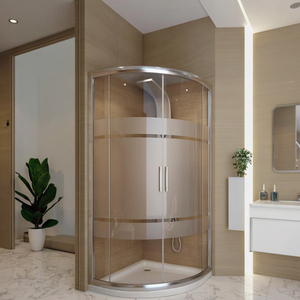 <span class=keywords><strong>Porte</strong></span> de <span class=keywords><strong>douche</strong></span> coulissante ronde en verre trempé à coins arrondis, qualité supérieure, pour salle de bain moderne, directement de l'usine - Product Image 1