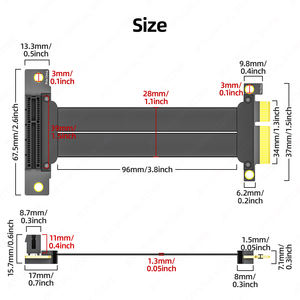JEYI PCIE X4立管电缆90直角扩展高速笔记本电脑/台式机WiFi声卡<span class=keywords><strong>M</strong></span>.2适配器批量订单库存 - Product Image 6