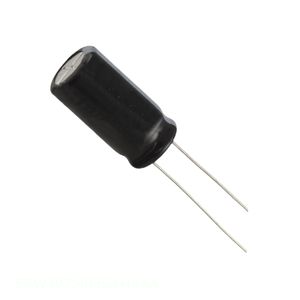 Condensador de canal del fabricante CAP ALUM 390UF 20% 35V RADIAL TH 390 uF ESW397M035AH4AA de montaje a través de orificio - Product Image 1