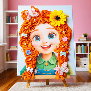 Verniciatura di filati per ragazza con disegno originale e Design, decorazione 5D, con cornice di perle - Product Image 1