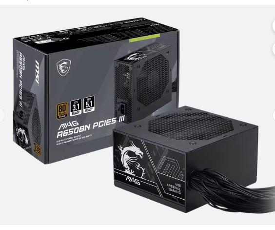 For A650BN PCIE5 III ATX3.1 Full Modular 80 PLUS Bronze PCIe 5.1 Low Noise PSU for PC Desktop in Stock