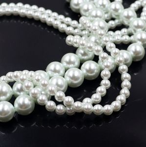 สต็อกสำหรับขายลูกปัดแก้ว4mm8mm ไข่มุกเทียมสีขาวพร้อมลูกปัดมุกสีเขียวขนาดเล็กสำหรับทำสร้อยคอและเครื่องประดับ - Product Image 4