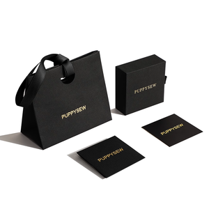 Tùy chỉnh thiết kế sang trọng màu đen Quà Tặng mua sắm bao bì túi giấy tùy chỉnh đồ trang sức túi giấy - Product Image 5