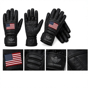Gants en cuir tactiles toutes saisons, chauds, longueur poignet, doublure fourrure, écologiques, détection de l'aiguille, style uni, noir, marron - Product Image 3