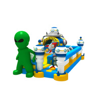 Jeux gonflables de sport interactif drôle de haute qualité parcours d'obstacles gonflable de maison de rebond d'ufo extraterrestre