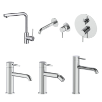 Robinet de douche chaud/froid et robinet de lavabo en acier inoxydable SUS 316 avec noyau de valve en céramique, série Yuson 3163, pour salle de bain et cuisine