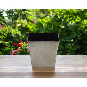 HMS 7 \ "vaso per fioriera da esterno per interni in plastica riciclata di grandi dimensioni per il soggiorno da pranzo, per uso contemporaneo - Product Image 1