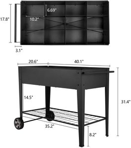 Plateaux de jardin surélevés <span class=keywords><strong>en</strong></span> métal Boîte à fleurs <span class=keywords><strong>en</strong></span> acier galvanisé Légumes d'extérieur Lit de jardin Herb Patio Gardening - Product Image 3