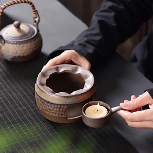 Estufa de té caliente con forma de vela, cocina de té original vintage, cerámica, mesa de combustión en seco, tetera, base de aislamiento térmico, ceremonia del té - Product Image 3