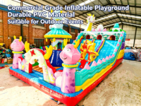 Château gonflable commercial Dragon de dessin animé avec toboggan, en PVC 0,55 mm, pour aire de jeux extérieure et entreprises de location