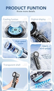 พัดลมพกพาความเร็วสูง พัดลมดิจิตอลขนาดเล็ก พัดลมมือถือแบบชาร์จไฟได้ - Product Image 3