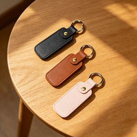 Porte-clés élégant personnalisé pour les cadeaux promotionnels et l'image de marque en vrac Mini porte-clés à pression en cuir PU souple