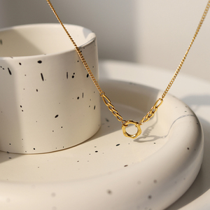 Simple Fashion OL Chain <strong>Chunky</strong> Figaro Chain Flower Ring Necklace Clavicle Chain Summer Titanium Steel 18k Gold Plated <strong>Jewellery</strong> - Product Image 4