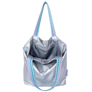 Bolsa de Mano Minimalista Ecológica de la Serie Color-Blocking de Tyvek, con Diseño Moderno, con Cierre, para Viajes, Playa, Salidas Diarias - Product Image 4