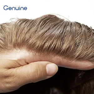 Wholesale 0.03 0.04mm Ultra Thin Skin V-looped Human Hair Replacement Human Hair Wig Men Toupee