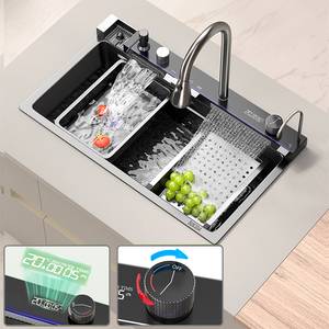 Évier de <span class=keywords><strong>cuisine</strong></span> professionnel en acier inoxydable 304 à cuve unique avec égouttoir, évier de <span class=keywords><strong>cuisine</strong></span> domestique nano pour la vaisselle - Product Image 1