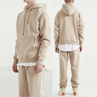 Toptan erkekler düz yığılmış eşofman kargo Joggers pantolon kırpılmış çiftler için kazak Hoodies setleri