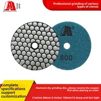 Disque abrasif sec à l'eau à grain grossier 100, or, pierre, diamant, noir, pour le polissage et le lustrage du marbre, de la pierre et du béton, pour angle