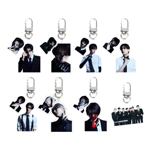 Bangtan Boys JIN ECHO Idol UV impreso plástico encantos dibujos animados Anime acrílico llavero con hierro Metal tipo KPOP llavero - Product Image 4