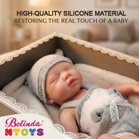 Poupées reborn en silicone Belinda de 13 pouces, ensemble de jouets pour enfants, poupées reborn réalistes en silicone, poupées reborn douces et réalistes, ensemble cadeau pour bébé
