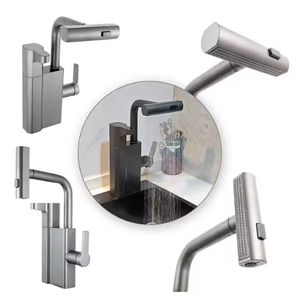 Robinet de cuisine moderne à trou unique en acier inoxydable <span class=keywords><strong>Distributeur</strong></span> d'<span class=keywords><strong>eau</strong></span> chaude et <span class=keywords><strong>froide</strong></span> à capteur à poignée unique avec noyau de valve en céramique - Product Image 2