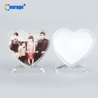 Courage Usine En Gros Décoration Personnalisée Saint Valentin Cadeau Élégant En Forme De Coeur Sublimation Cristal Photo Cadre Photo Vierge