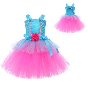 Vestido de Tutú de la Sirenita para Niñas, Diseño de Princesa, Faldas Moradas sin Mangas con Accesorios para el Cabello - Product Image 4