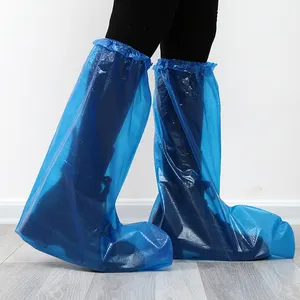 Couvre-chaussures longs en plastique jetables pour bureau à domicile fournis en usine Couvre-bottes imperméables