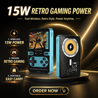 Console de jeu portable rétro 15W avec charge rapide magnétique sans fil PD, batterie externe haute capacité Type-C On-the-Go