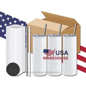 2023 Usa Magazijn 20 Oz 20 Oz Dubbele Wand Vacuüm Geïsoleerde Thermische Reiskoffie Roestvrij Staal Blanco Sublimatie Beker