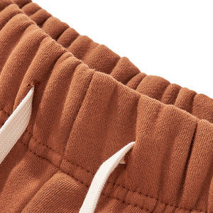 กางเกงวอร์มขายาวทรงตรงสีพื้นผ้าฟลีซหนานุ่ม 350 กรัม สไตล์สตรีทแวร์ ปักโลโก้ตามสั่ง ใส่ได้ทั้งชายและหญิง - Product Image 4