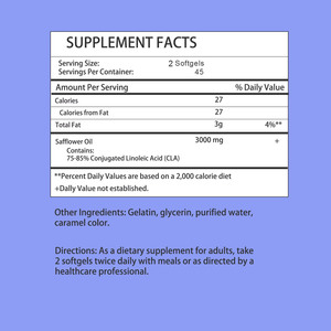Most popular Conjugated Linoleic Acid (CLA) 2250mg Softgels Regulates Metabolism and Reduces Fat <b>Storage</b> - Product Image 6