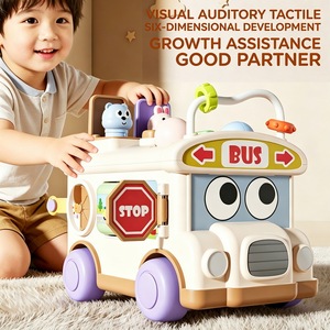 Autobús de <span class=keywords><strong>Juguete</strong></span> Educativo para Niños Pequeños, Multifuncional e Interactivo, con Figuras de Animales, <span class=keywords><strong>Juguete</strong></span> de Autobús para Desarrollo de la Motricidad Fina - Product Image 4