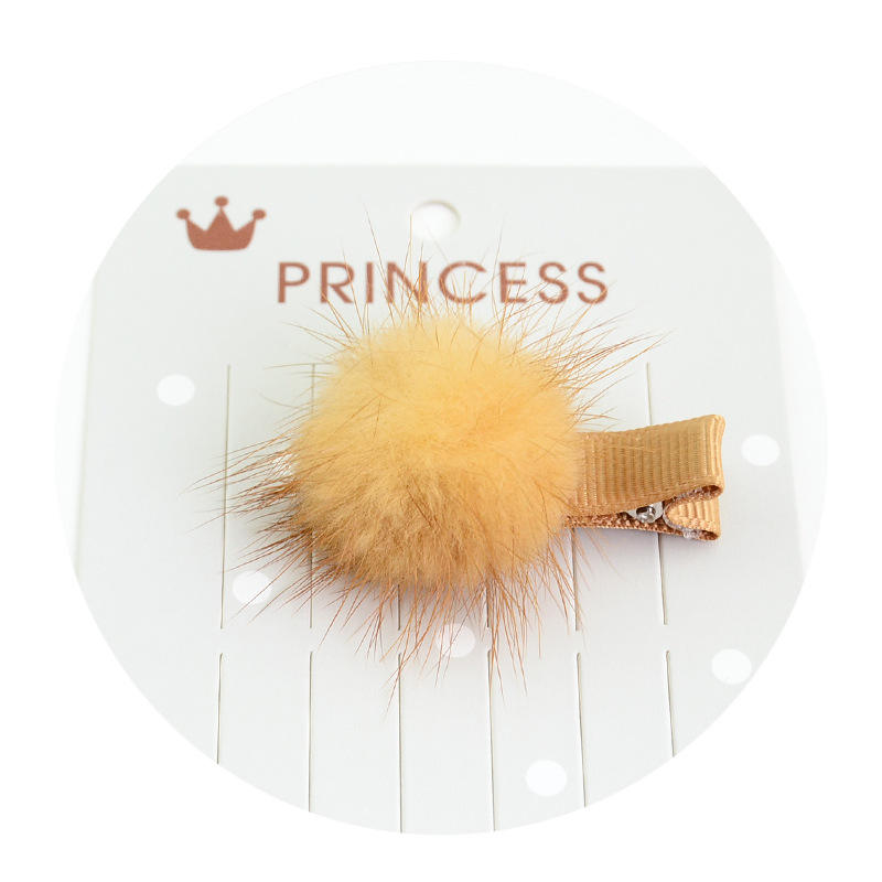 Mini Solid Fur Pompom Ball Girls Small Lovely Hairclip Kids Hairpins Hair Accessories Pom Hairball Clips