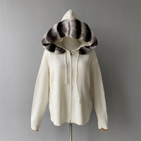 Jxwatcher Cardigan en laine tricoté avec fermeture éclair à l'avant Pantalon long à capuche et jambe large Ensembles de pulls personnalisés pour femmes 2 pièces Style High Street