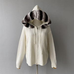 Cardigan anteriore con cerniera in lana lavorata a <span class=keywords><strong>maglia</strong></span> Jxwatcher pantaloni lunghi con cappuccio a gamba <span class=keywords><strong>larga</strong></span> set di maglioni da <span class=keywords><strong>donna</strong></span> personalizzati 2 pezzi stile High Street - Product Image 2