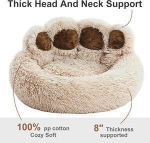 Pet Dog & Cat <b>Bed</b> Round Striped Wood Sustainable All-Season Warm <b>Comfortable</b> Removable Washable for Small Dogs - Product Image 3