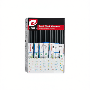 Carta da parati nera Erpsl 45cmx2m in rotolo adesivo per decorazione murale - Product Image 1