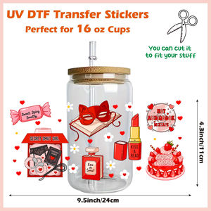 SECRET SMUT GIRL 主题 UV DTF 印刷贴纸批发定制设计师 Uvdtf 转印 16oz Uv Dtf 玻璃杯杯套 - Product Image 5