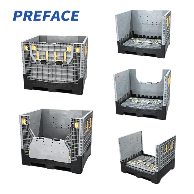 OEM/ODM Accept Collapsible Gaylord Container Folding Foldable Plastic Sleeve Box with Lid Storage for Pallet Boxes Warehouse