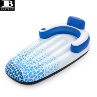 Matelas gonflable de piscine en PVC durable avec porte-gobelet intégré et appui-tête, radeau de natation gonflable pour adultes