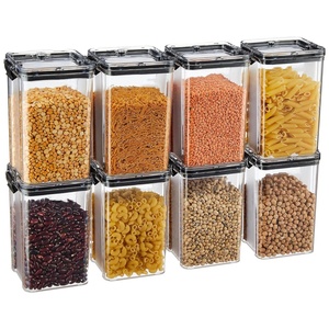 High Quality PET <b>Stackable</b> Space Saving Clear Plastic Kitchen Canisters for Kitchen Pantry Organization Modular <b>Storage</b> Solution - Product Image 1