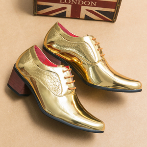 <span class=keywords><strong>Scarpe</strong></span> Eleganti a Punta <span class=keywords><strong>con</strong></span> Lacci, Tomaia Dorata, <span class=keywords><strong>Tacco</strong></span> <span class=keywords><strong>Alto</strong></span>, <span class=keywords><strong>Scarpe</strong></span> Oxford in Pelle Verniciata <span class=keywords><strong>per</strong></span> <span class=keywords><strong>Uomo</strong></span> - Product Image 4