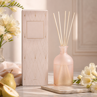 Diffuseur à bâtonnets en verre dépoli 150 ml OEM ODM, ensemble complet, parfum Pin Flanelle, boîte personnalisée avec logo pour cadeaux de fêtes