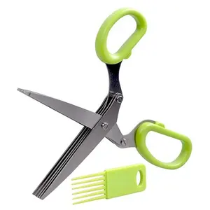 21cm Hackfleisch 5 Schichten Basilikum Rosmarin Küche scissor Geschreddert Gehackt Scallion Cutter Kraut Laver Gewürze Kochen Tool cut