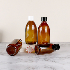 Contenants en verre écologiques 60 ml 2 oz 125 ml 5 oz Contenants ronds en verre ambré pour liquides, vitamines, qualité alimentaire, étanches - Product Image 1