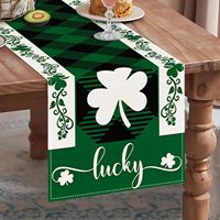Chemin de table imprimé pour la Saint-Patrick, 13 * 72 pouces, chemin de table vert trèfle porte-bonheur, utilisé pour la décoration de la Saint-Patrick