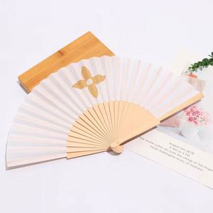 Custom Designed 23cm Wooden Folding Hand Fan Durable Fabric with Model Pattern for Business & Promotional <b>Gifts</b> - Product Image 4
