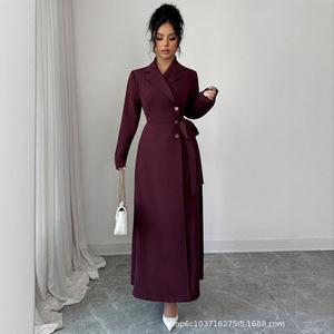 <span class=keywords><strong>Robe</strong></span> <span class=keywords><strong>longue</strong></span> à manches longues en polyester style anglais pour femmes européennes et américaines, automne/<span class=keywords><strong>hiver</strong></span> - Product Image 2